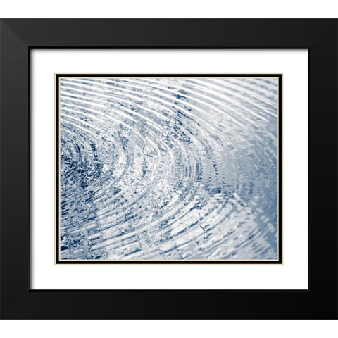 Ripples Indigo II Black Modern Wood Framed Art Print with Double Matting by Olsen, Maggie