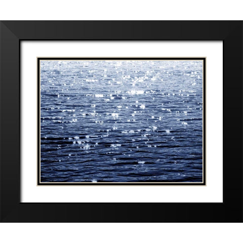 Sunlit Sea Indigo Black Modern Wood Framed Art Print with Double Matting by Olsen, Maggie