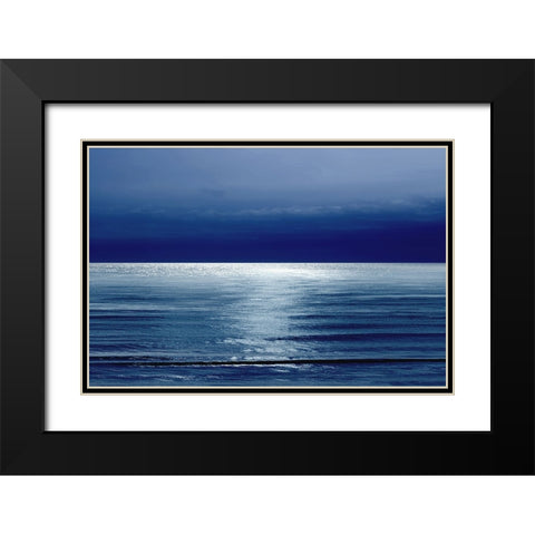 Moonlit Ocean Blue I Black Modern Wood Framed Art Print with Double Matting by Olsen, Maggie