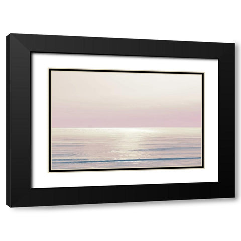 Moonlit Ocean Pink Blush I Black Modern Wood Framed Art Print with Double Matting by Olsen, Maggie