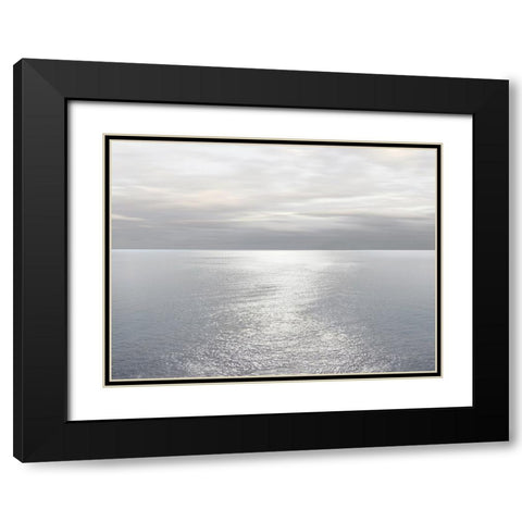 Ocean Light Gray II Black Modern Wood Framed Art Print with Double Matting by Olsen, Maggie