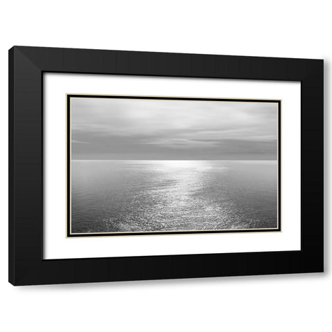 Ocean Light Gray IV Black Modern Wood Framed Art Print with Double Matting by Olsen, Maggie