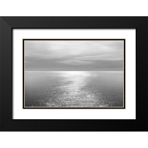 Ocean Light Gray IV Black Modern Wood Framed Art Print with Double Matting by Olsen, Maggie