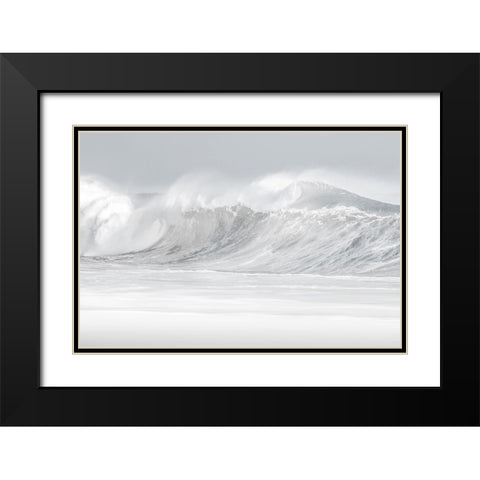 Surf Break Black Modern Wood Framed Art Print with Double Matting by Olsen, Maggie