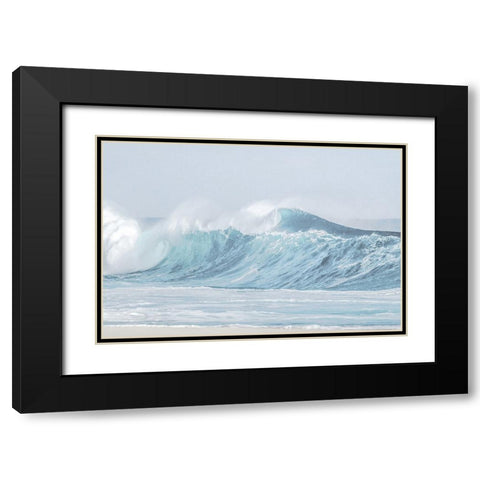 Surf Break Blue Black Modern Wood Framed Art Print with Double Matting by Olsen, Maggie