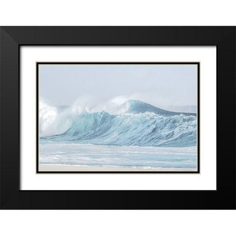 Surf Break Blue Black Modern Wood Framed Art Print with Double Matting by Olsen, Maggie