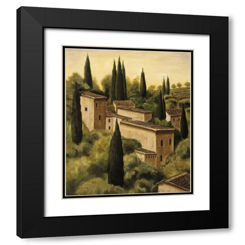 Tuscan Hillside I Black Modern Wood Framed Art Print with Double Matting by Moretti, Maurizio