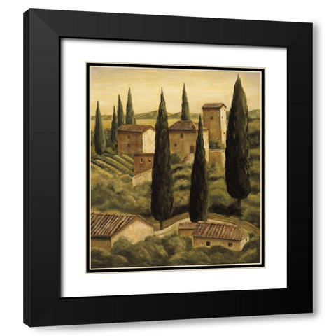 Tuscan Hillside II Black Modern Wood Framed Art Print with Double Matting by Moretti, Maurizio