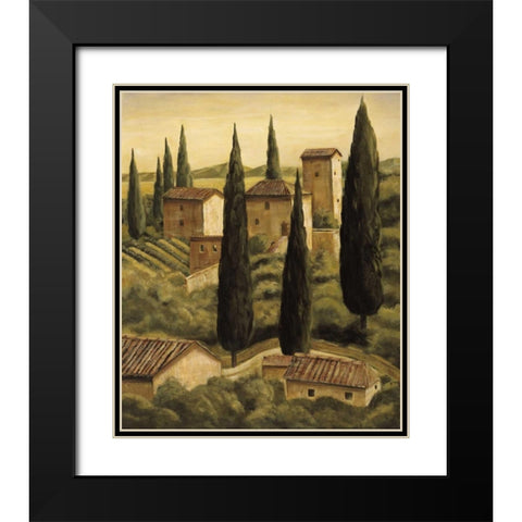 Tuscan Hillside II Black Modern Wood Framed Art Print with Double Matting by Moretti, Maurizio