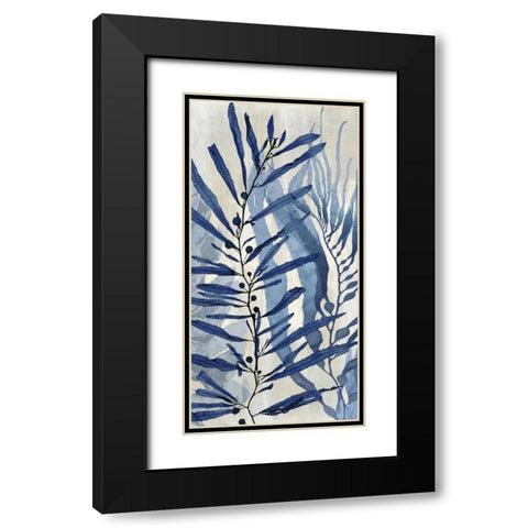 Sea Nature in Blue II Black Modern Wood Framed Art Print with Double Matting by Miller, Melonie
