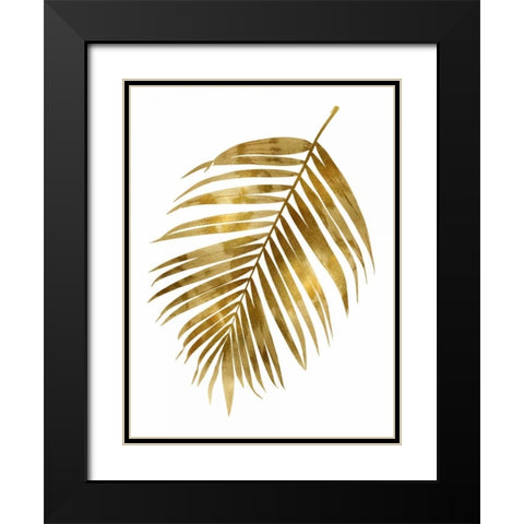 Gold Palm I Black Modern Wood Framed Art Print with Double Matting by Miller, Melonie