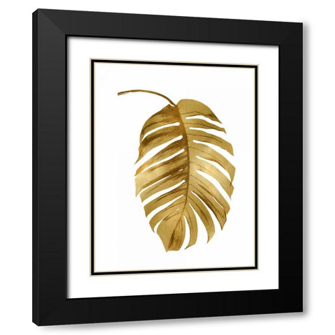 Gold Palm II Black Modern Wood Framed Art Print with Double Matting by Miller, Melonie
