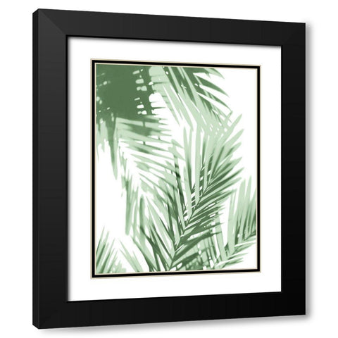 Palm Shadows Green IV Black Modern Wood Framed Art Print with Double Matting by Miller, Melonie