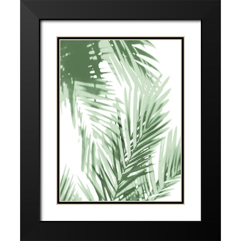 Palm Shadows Green IV Black Modern Wood Framed Art Print with Double Matting by Miller, Melonie