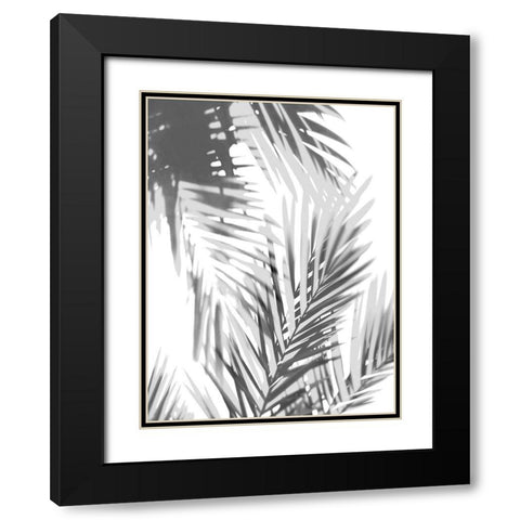 Palm Shadows II Black Modern Wood Framed Art Print with Double Matting by Miller, Melonie