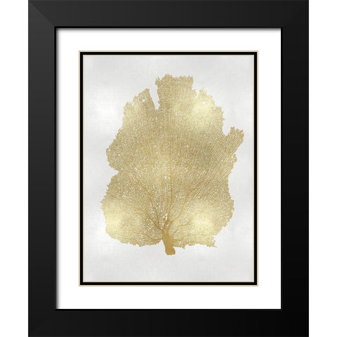 Sea Fan Gold I Black Modern Wood Framed Art Print with Double Matting by Miller, Melonie
