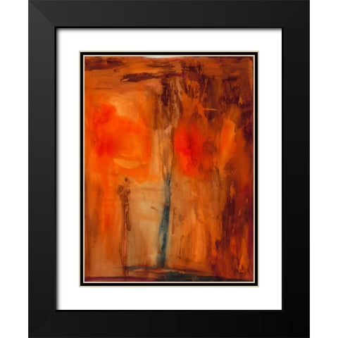 Orange Glow Black Modern Wood Framed Art Print with Double Matting by Oppenheimer, Michelle