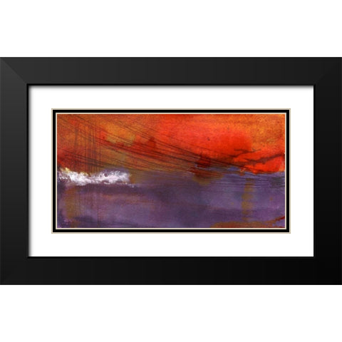 Plum Clouds Black Modern Wood Framed Art Print with Double Matting by Oppenheimer, Michelle
