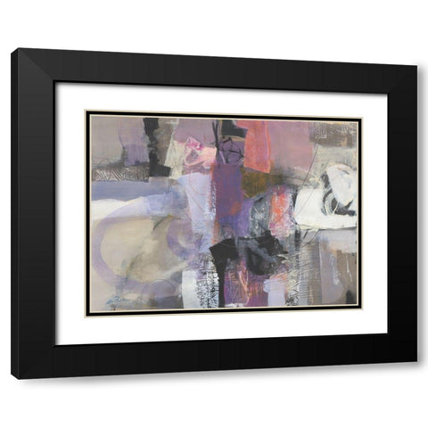 Tempo Fa Black Modern Wood Framed Art Print with Double Matting by Piovan, Maurizio