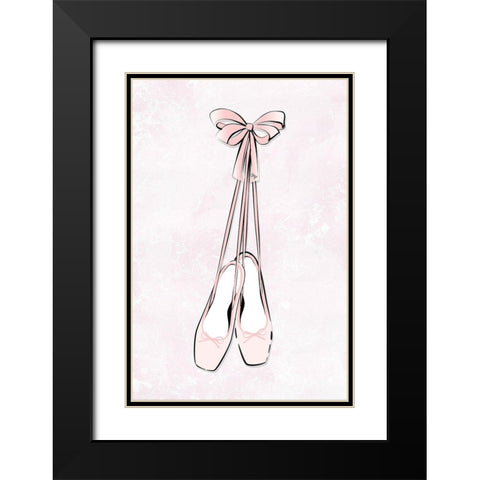 Ballet Shoes Black Modern Wood Framed Art Print with Double Matting by Pavlova, Martina