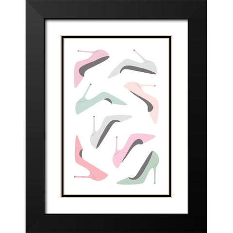 Pastel Heels Black Modern Wood Framed Art Print with Double Matting by Pavlova, Martina