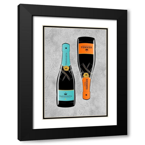 Champagne I Black Modern Wood Framed Art Print with Double Matting by Pavlova, Martina