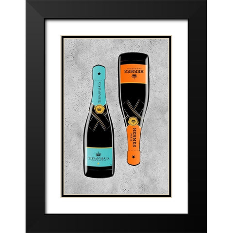 Champagne I Black Modern Wood Framed Art Print with Double Matting by Pavlova, Martina