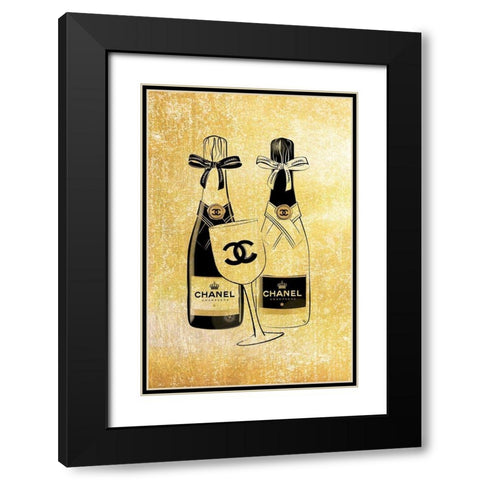 Champagne II Black Modern Wood Framed Art Print with Double Matting by Pavlova, Martina