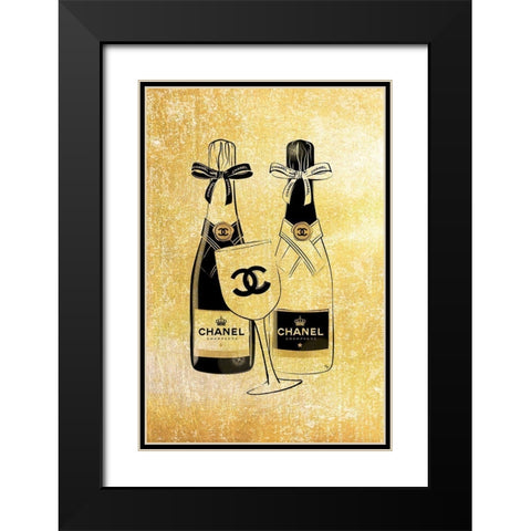 Champagne II Black Modern Wood Framed Art Print with Double Matting by Pavlova, Martina