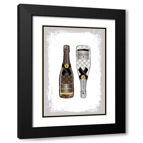 Champagne III Black Modern Wood Framed Art Print with Double Matting by Pavlova, Martina