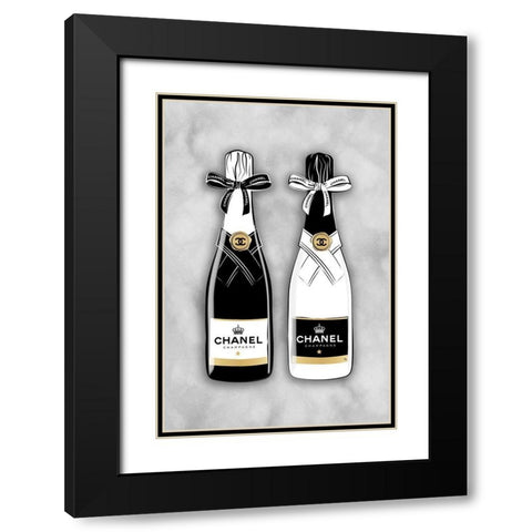 Champagne IV Black Modern Wood Framed Art Print with Double Matting by Pavlova, Martina