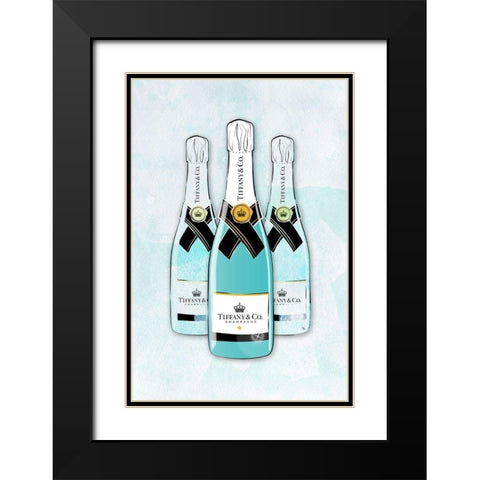 Champagne V Black Modern Wood Framed Art Print with Double Matting by Pavlova, Martina