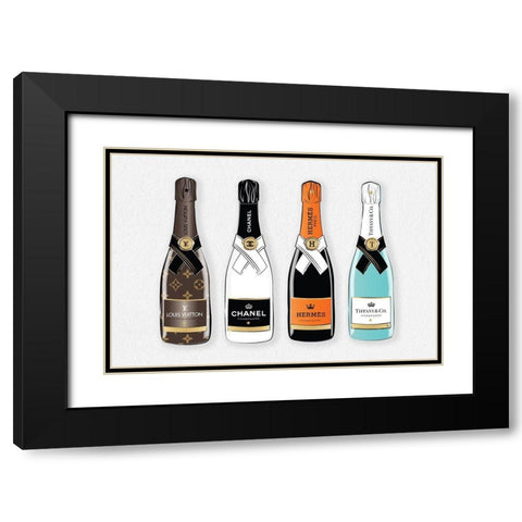 Champagne VI Black Modern Wood Framed Art Print with Double Matting by Pavlova, Martina
