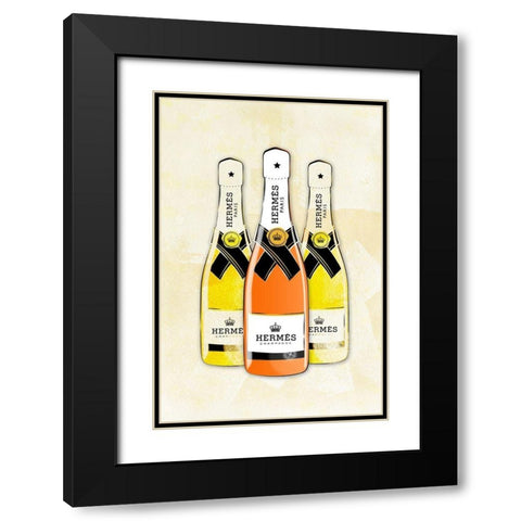 Champagne VII Black Modern Wood Framed Art Print with Double Matting by Pavlova, Martina