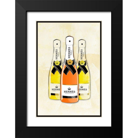 Champagne VII Black Modern Wood Framed Art Print with Double Matting by Pavlova, Martina