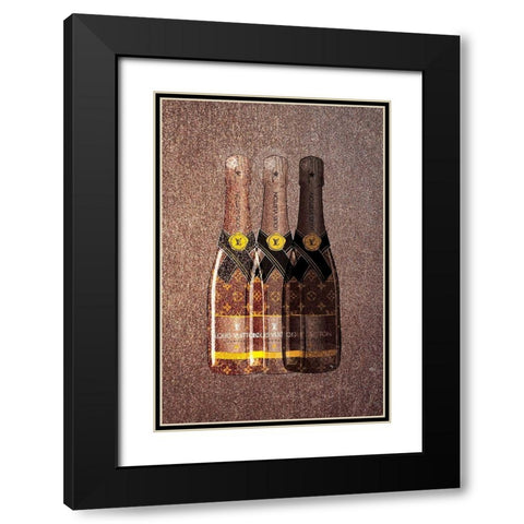 Champagne IX Black Modern Wood Framed Art Print with Double Matting by Pavlova, Martina