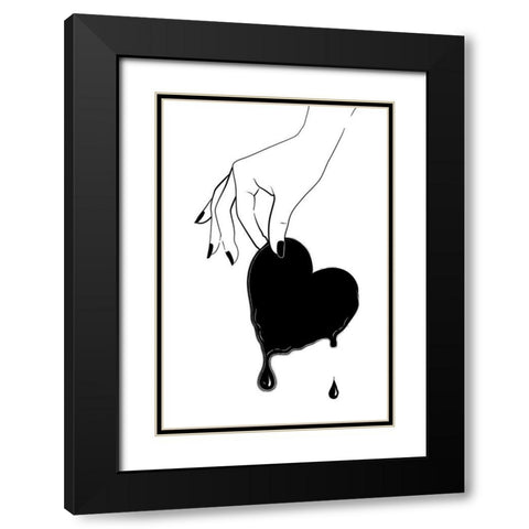Melting Black Modern Wood Framed Art Print with Double Matting by Pavlova, Martina