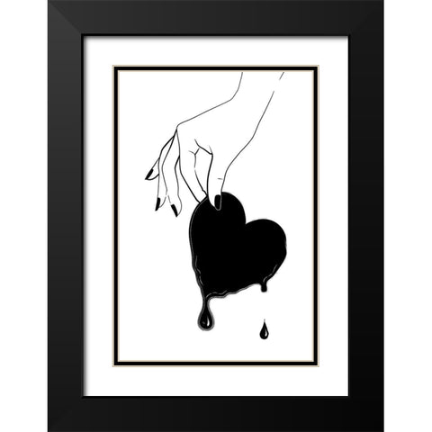Melting Black Modern Wood Framed Art Print with Double Matting by Pavlova, Martina