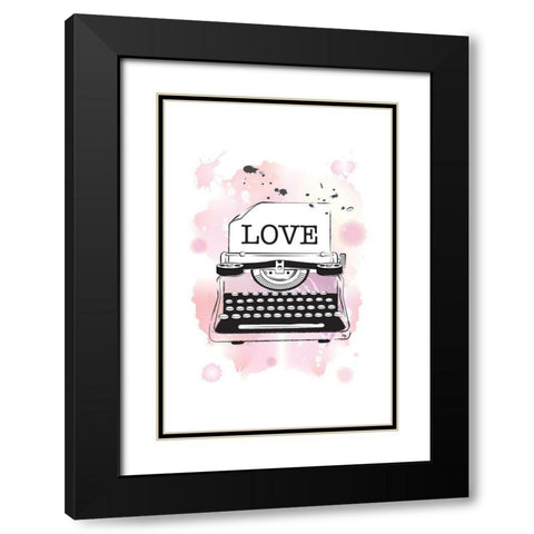 Love Black Modern Wood Framed Art Print with Double Matting by Pavlova, Martina
