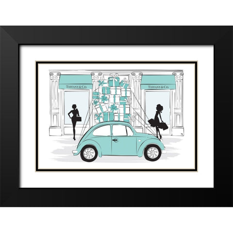 Shoping Car Black Modern Wood Framed Art Print with Double Matting by Pavlova, Martina