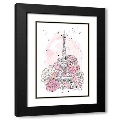 Peony Paris Black Modern Wood Framed Art Print with Double Matting by Pavlova, Martina