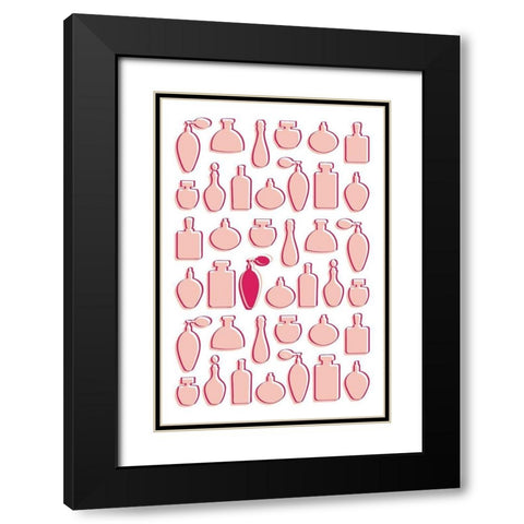 Perfumes Bottles Black Modern Wood Framed Art Print with Double Matting by Pavlova, Martina