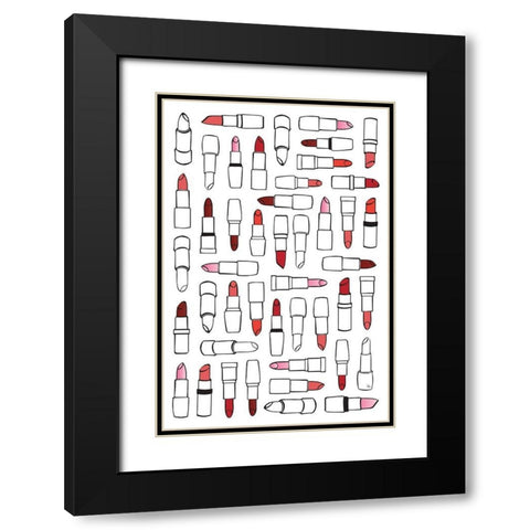 Simply Lipstick Black Modern Wood Framed Art Print with Double Matting by Pavlova, Martina