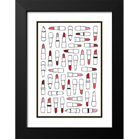 Simply Lipstick Black Modern Wood Framed Art Print with Double Matting by Pavlova, Martina