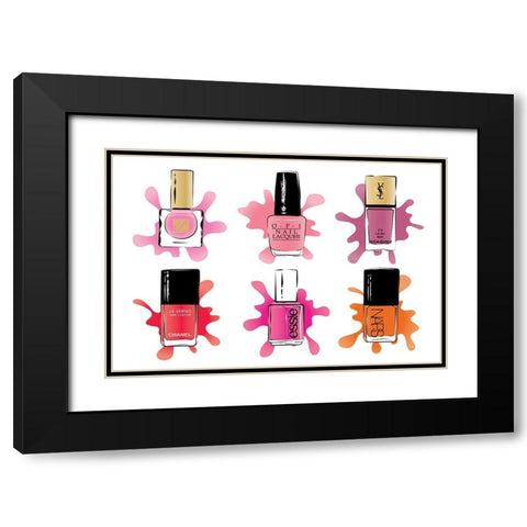 Nail Polish Black Modern Wood Framed Art Print with Double Matting by Pavlova, Martina