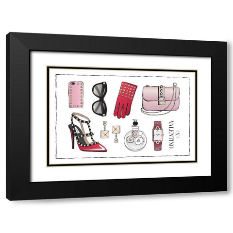 Accessories I Black Modern Wood Framed Art Print with Double Matting by Pavlova, Martina