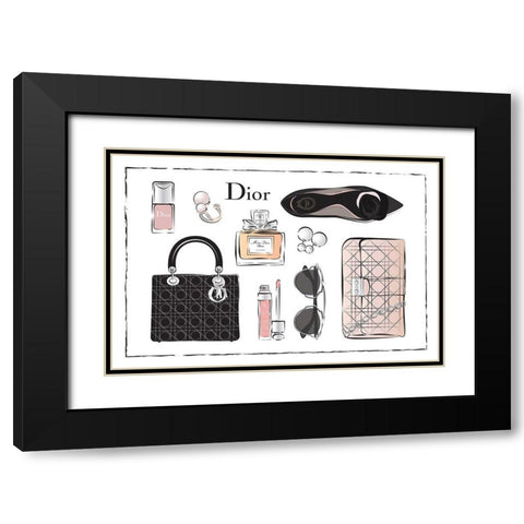 Accessories III Black Modern Wood Framed Art Print with Double Matting by Pavlova, Martina