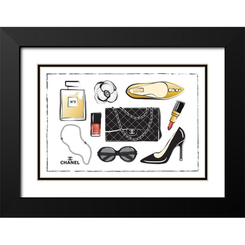 Accessories IV Black Modern Wood Framed Art Print with Double Matting by Pavlova, Martina