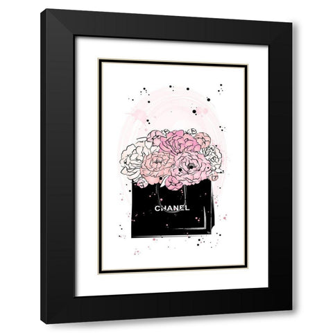 Black Bag Peonies I Black Modern Wood Framed Art Print with Double Matting by Pavlova, Martina