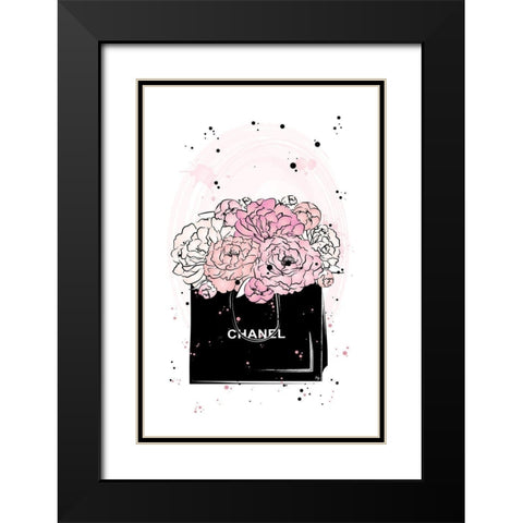 Black Bag Peonies I Black Modern Wood Framed Art Print with Double Matting by Pavlova, Martina